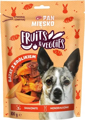 Image de Pan Mięsko friandise pour chien BATAT avec LAPIN 100 g Fruits & Veggies