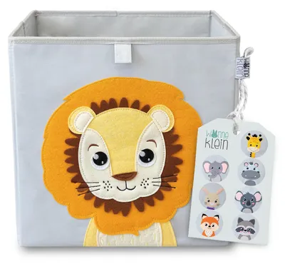 Produktbild von Aufbewahrungsbox für Kinder 33x33x33 cm - Faltbare Spielzeugkiste mit Tiermotiv - Organizer für Kallax-Regal - Aufbewahrungsbox für Spielzeug, Bücher und Kuscheltiere im Kinderzimmer -