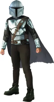 A child wearing a Mandalorian costume.