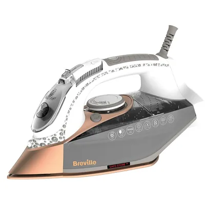 A product shot of a Breville iron against a white background.