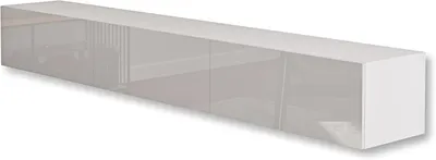 Produktbild von Weiß TV Lowboard 270 cm Hängeschrank für Wohnwand Fernsehtisch Hochglanz Front MDF Fernsehschrank Kabelöffnung Push-to-Open