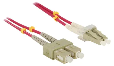 Produktbild von Delock - Netzwerkkabel - SC multi-mode (M) zu LC Multi-Mode (M) - 2 m - Glasfaser - 50/125 Mikrometer - OM4 - halogenfrei - violett
