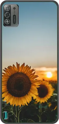 Produktbild von König Design Hülle kompatibel mit ZTE Blade A52 Lite Kunststoff Soft Handyhülle - Handy Case Sonnenblumen
