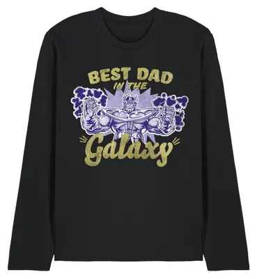 Produktbild von Marvel - "Best Dad In The Galaxy" T-Shirt für Herren, Langärmlig TV35791 (L) (Schwarz)