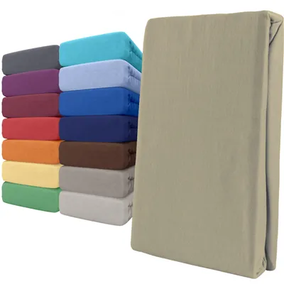Produktbild von Spannbettlaken Wasserbett Jersey 180x200-200x220 cm Beige mit Rundumgummi
