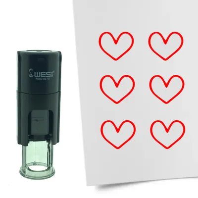 Produktbild von CombiCraft Selbstfärbender Stempel 'Umrandetes Herz' in der Farbe Rot, Ø10mm