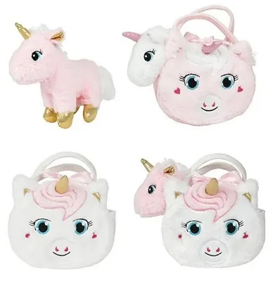 Produktbild von Toi-Toys Plüsch-Einhorn Kuscheltier in Einhorn-Tasche mit Glitzerhorn
