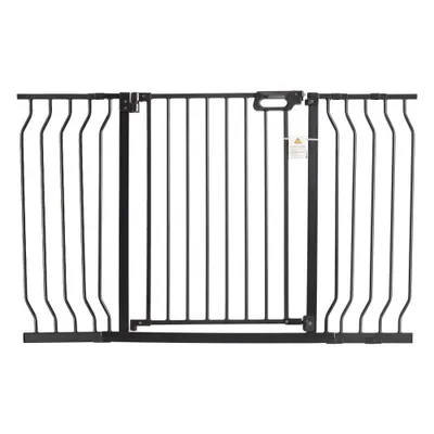 Image de Barrière de sécurité - Barrière pour enfants et animaux domestiques - Barrière d'escalier réversible, hauteur 762mm - Barrière bébé noire, sans perçage, largeur 749-1346mm