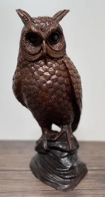 Immagine prodotto di Casa Padrino scultura in bronzo gufo 15 x 15 x h. 37 cm - statuetta decorativa - decorazione soggiorno - decorazione scrivania