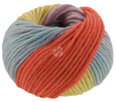 Produktbild von Lana Grossa FELTRO ARCO 50 g moderne Filzwolle Filzgarn 50 m Farbe 441 - Rot/Graublau/Limette/Mauve/Dunkelbraun