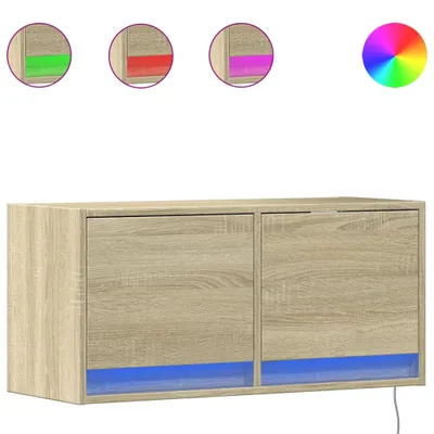 Obrázek produktu pro vidaXL TV nástěnná skříňka s LED osvětlením dub Sonoma 80x31x38 cm