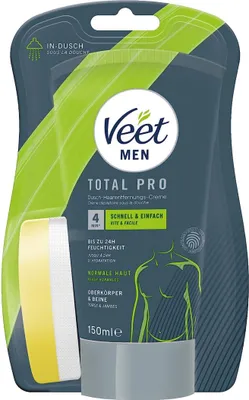 Produktbild von Veet Men Dusch-Haarentfernungscreme Oberkörper & Beine, Creme zur Haarentfernung, 150 ml, Tube