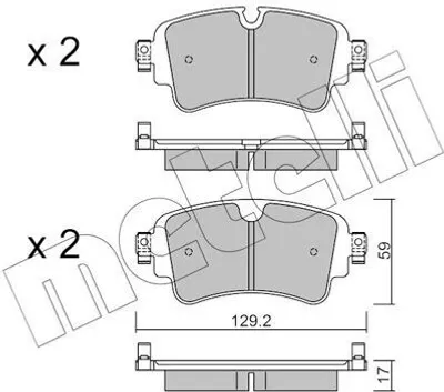 Produktbild von METELLI 22-1129-0 Bremsbeläge Satz Hinten Bremsklötze für AUDI A4 B9 Avant (8W5, 8WD) A6 Avant (4A5, C8) A5 Sportback (F5A) Q5 (FYB) Q7 (4MB)