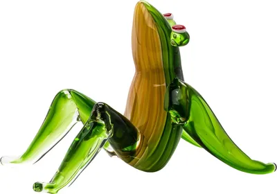 Produktbild von Glasfigur Frosch Glas Figur glass frog Glaskunst Glasobjekt Dekoration 13cm