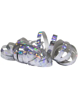 Produktbild von Luftschlangen Holographisch Silber 4m - 2 Stück