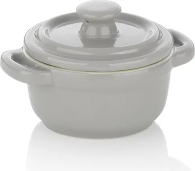 Produktbild von KELA Servier- und Backform Malin Keramik hellgrau mit Deckel 8,0 cm 10,0 cm