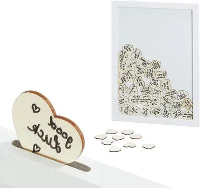 Produktbild von Famanu Gästealbum Fotoliste mit 72 Holzherzen - für Hochzeiten und Geburtstagsfeiern