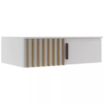 Produktbild von Sorento Schrankaufsatz - Weiß, Lamellen Craft Gold - 100 x 61 x 30 cm