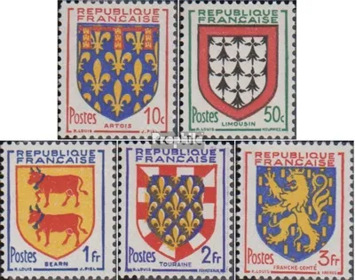 Produktbild von Briefmarken Frankreich 1951 Mi 917-921 (kompl.Ausg.) postfrisch Wappen
