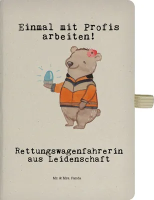 Produktbild von Mr. & Mrs. Panda Reisetagebuch Rettungswagenfahrerin Leidenschaft - Transparent - Geschenk, Journal, kariertes notizbuch, Adressbuch, A5 Heft