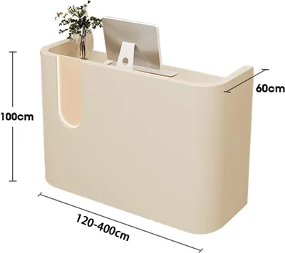Image de 360Home magasin petit comptoir d'accueil caisse magasin comptoir d'accueil beige 120x60cm