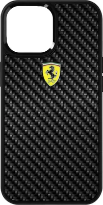 Obrázok produktu pre Ochranné puzdro Apple iPhone 13 Pro Ferrari z polykarbonátu, karbónový dizajn - čierne