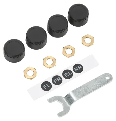 Obrázek produktu pro Systém monitorování tlaku v pneumatikách (TPMS) se 4 externími senzory, displej v reálném čase zobrazující teplotu a tlak (0 až 100 PSI) pro automobily, obytné vozy a přívěsy