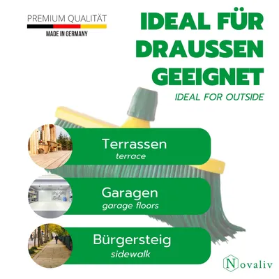 Immagine prodotto di Novaliv scopa ad artiglio 40 cm in plastica con manico telescopico setole curve scopa da giardino scopa da strada scopa per spazzare scopa fogliare