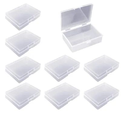 8er-Set transparente Kartenboxen aus Kunststoff, 103x74x35 mm
