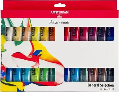 Immagine prodotto di Set per pittura acrilica per principianti - Set per miscelazione dei colori - 24 pezzi - 20 ml