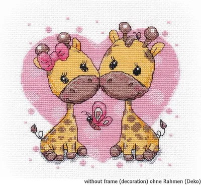 Produktbild von Oven Kreuzstichset "Verliebte Giraffen", Zählmuster, 15x15cm