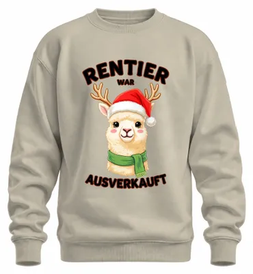 Produktbild von Rentier War t Alpaka Lama Ugly Christmas Sweater Sweatshirt Pullover, Natur, S