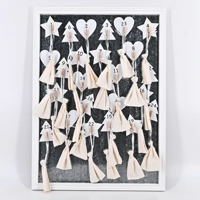 Produktbild von Weihnachten Advent Kalender Holz Magnet zum selbst befüllen Weiß