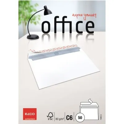 Produktbild von Elco 74460.12, C6 (114 x 162 mm), Weiß, Papier, 80 g/m², 162 mm, 114 mm