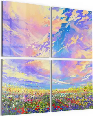 Produktbild von DEQORI Glasbild Echtglas 4x50x50 cm 'Himmelsfarbenspiel' Wandbilder XXL groß