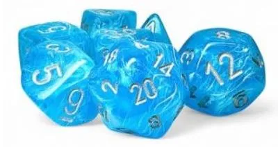 Immagine prodotto di Set di dadi Chessex Luminary Sky/silver Mega-Hedral, 7 pezzi