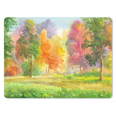 Produktbild von MuchoWow® Mauspad Mousepad Eine bunte Illustration von Bäumen 23x19 cm - Mousepads - Maus Mat - Pad - Mausunterlage - Schreibtischunterlage - Mauspad
