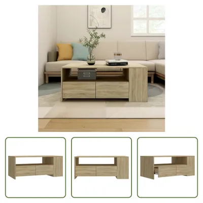 Produktbild von The Living Store Couchtisch Sonoma-Eiche 102x55x42 cm Holzwerkstoff