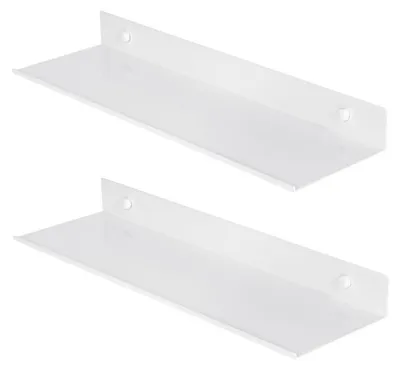 Produktbild von Wandregal Weiß 40 cm Metall 2er Set Schwimmende Regale Badezimmer Küche