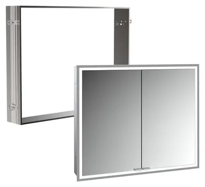 Imagen del producto de Espejo de baño Kronenbach Cube 2.0, de 80 cm, con marco de encastre, de dos puertas