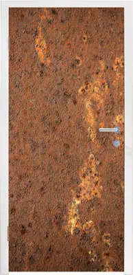 Obrázek produktu pro MuchoWow® Plakát na dveře - Kov - rez - ocel - 215x85 cm - Samolepicí fólie na dveře