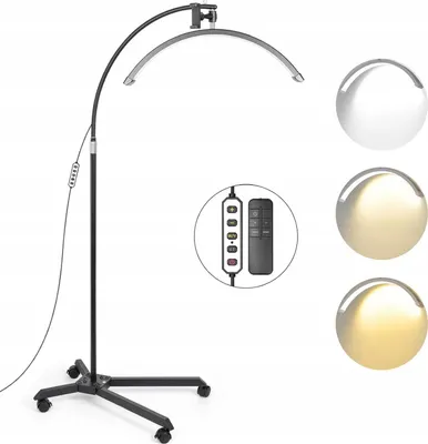 Zdjęcie produktu dla Lampa LED Kosmetyczna Bezcieniowa Moon do Makijażu Paznokci Rzęs 45W +Pilot / GX585R-PRO Czarny