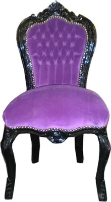 Produktbild von Casa Padrino Barock Esszimmer Stuhl Lila / Schwarz - Antik Stil Möbel