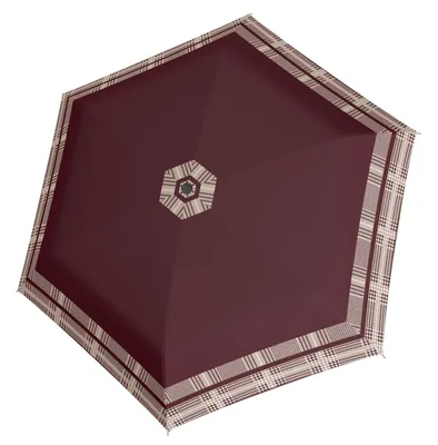 Image de doppler parapluie de poche parapluie Fiber Havanna Timeless Hahnentritt Red bordeaux