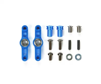 Produktbild von Tamiya TT-02 Alu Lenkhebel-Set Blau eloxiert