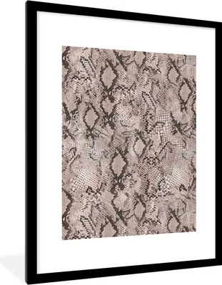 Produktbild von MuchoWow® Gerahmtes Poster Tierhaut - Grau - Schuppen 60x80 cm - Poster mit Schwarzem Bilderrahmen Wandposter Rahmen Foto Bilder - Wohnzimmer - Dekorationen - Prämie