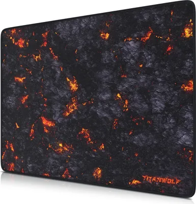Zdjęcie produktu dla Titanwolf Gaming Mousepad XL, 440 x 350 mm Podkładka pod mysz z materiałową powierzchnią, gumowanym spodem i motywem lawy