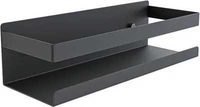 Immagine prodotto di Mensola sospesa per doccia, 30 cm, nera, con 2 ganci, per il bagno