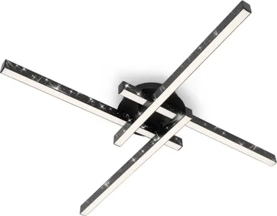 A modern LED ceiling light with multiple arms.