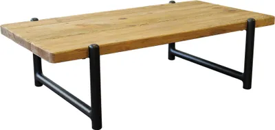 Immagine prodotto di Milani Home - tavolino da salotto in legno massiccio di design moderno industrial cm 135 x 74,5 x 40 h - Marrone